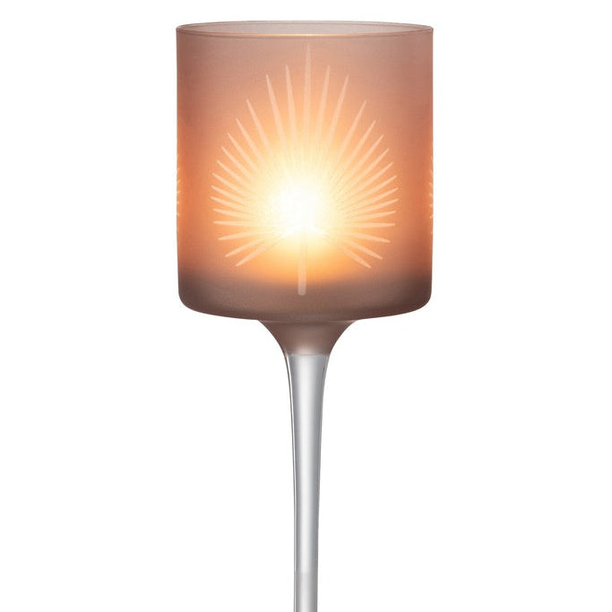 J-line - lysestage - glas - brun -30 x 9 x 9 cm