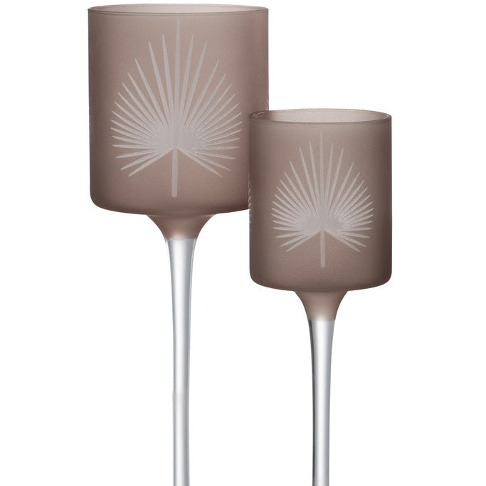 J-line - lysestage - glas - brun -30 x 9 x 9 cm