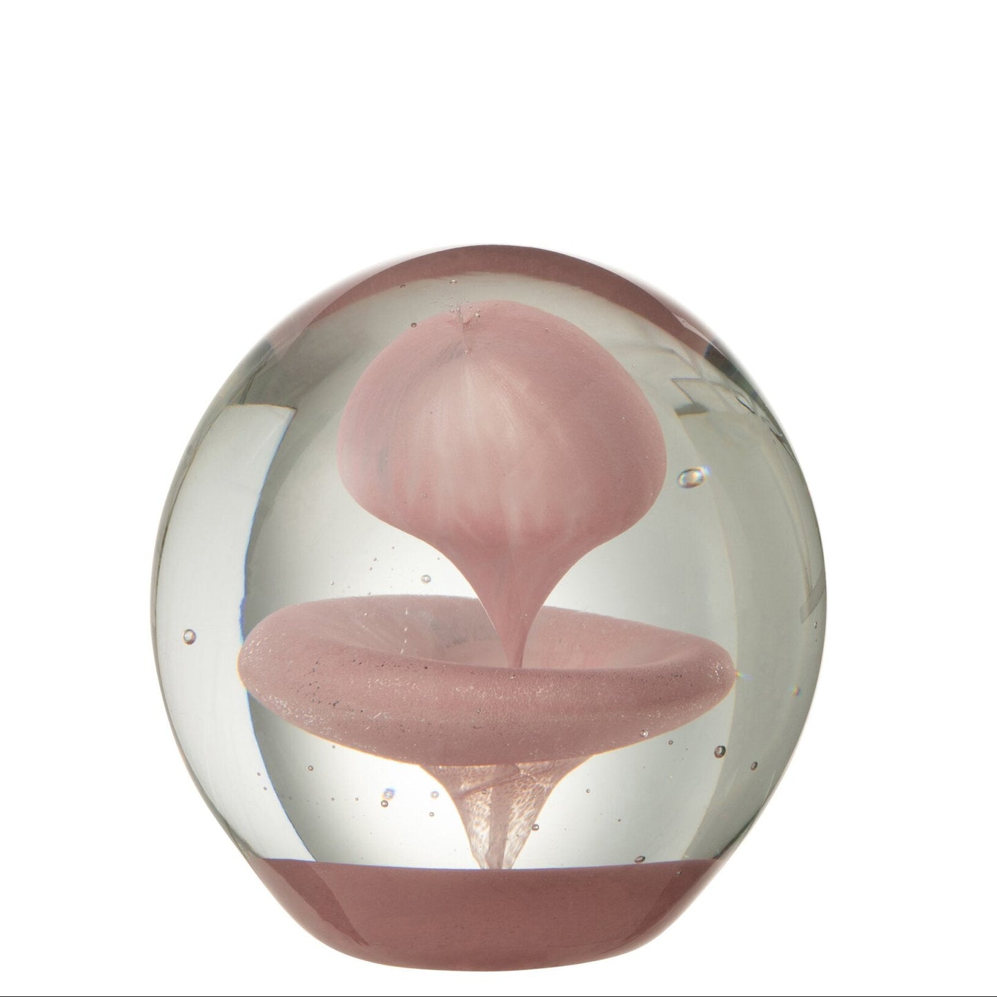 Papirvægt - Glas - Pink Bobler - 10 x 10 x 10 cm