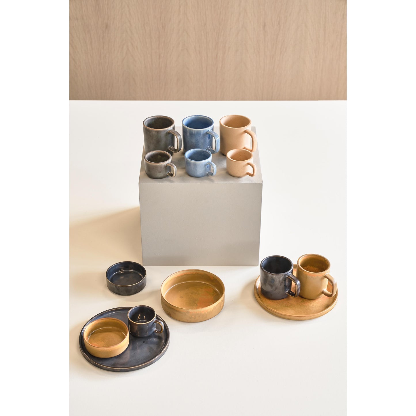 Villa Collection - Frokosttallerken - 2 stk - Fjord - Sort Metallic - Porcelæn