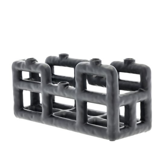 Villa Collection - Lysestage - Sort - 28 x 10 x 13.5 cm