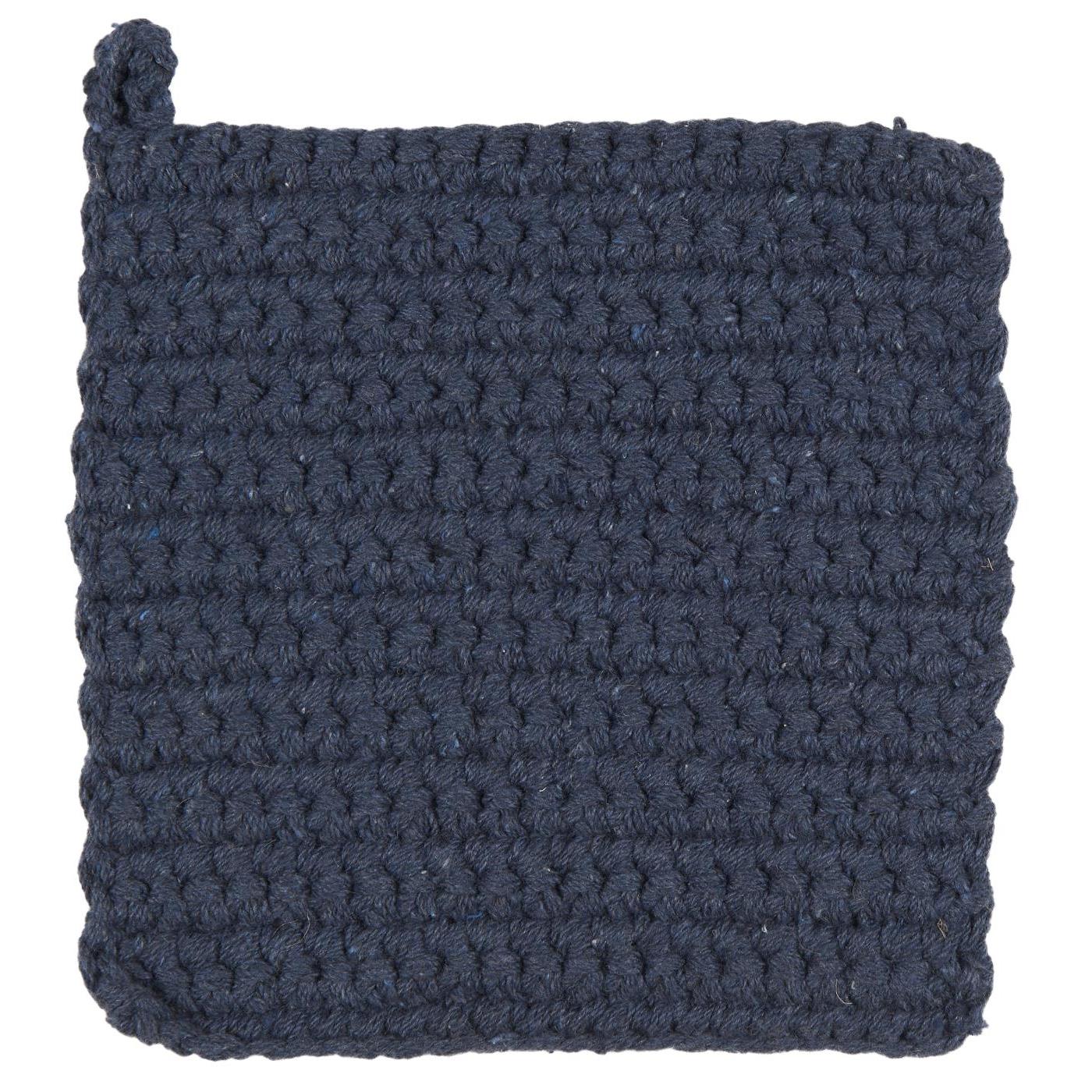Ib Laursen - hæklet grydelap - midnight blue - B: 20 H: 0,8 L: 20 cm