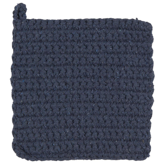 Ib Laursen - hæklet grydelap - midnight blue - B: 20 H: 0,8 L: 20 cm