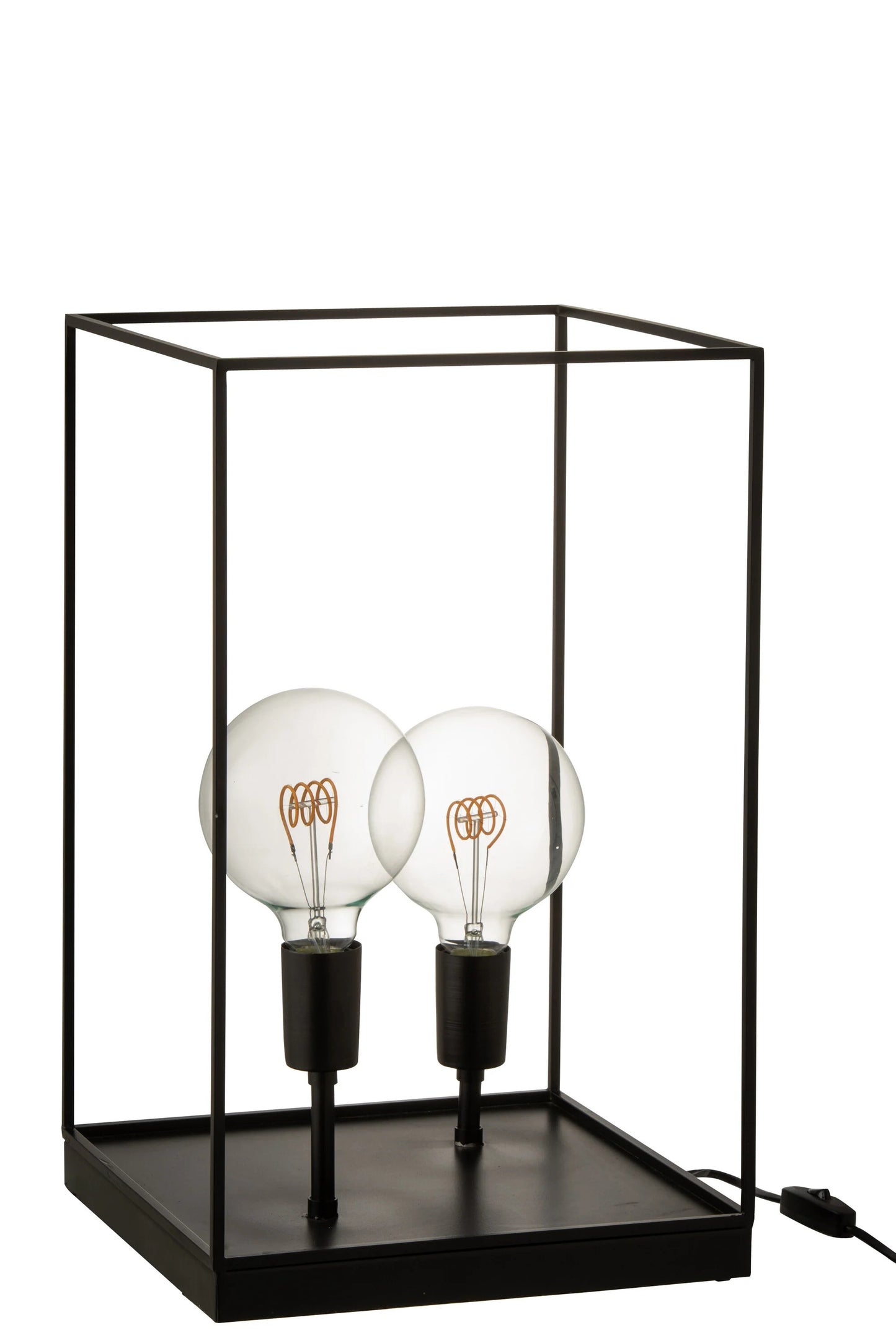 Lampe med 2 fatninger - Sort - 30 x 30 x 50 cm