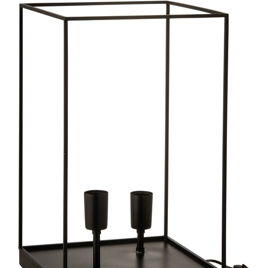 Lampe med 2 fatninger - Sort - 30 x 30 x 50 cm