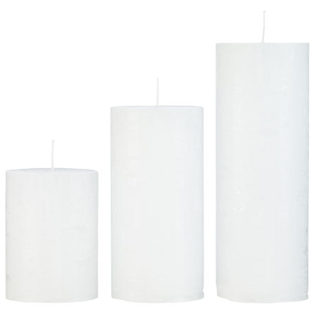 Cozy Living - rustikt stearinlys - WHITE