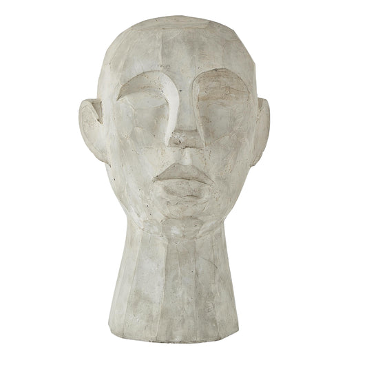 Villa Collection-skulptur af ansigt-grå-H: 23 cm