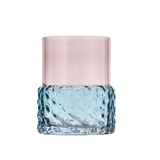 Villa Collection - Fyrfadsstage - "Glow" - 7,7 x 10 cm - Blå/Rosa