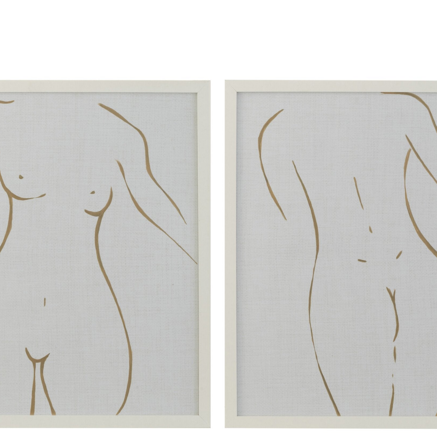 2 stk Billeder m. ramme - Tegning af kvinde - 42,5 x 3 x 52,5 cm