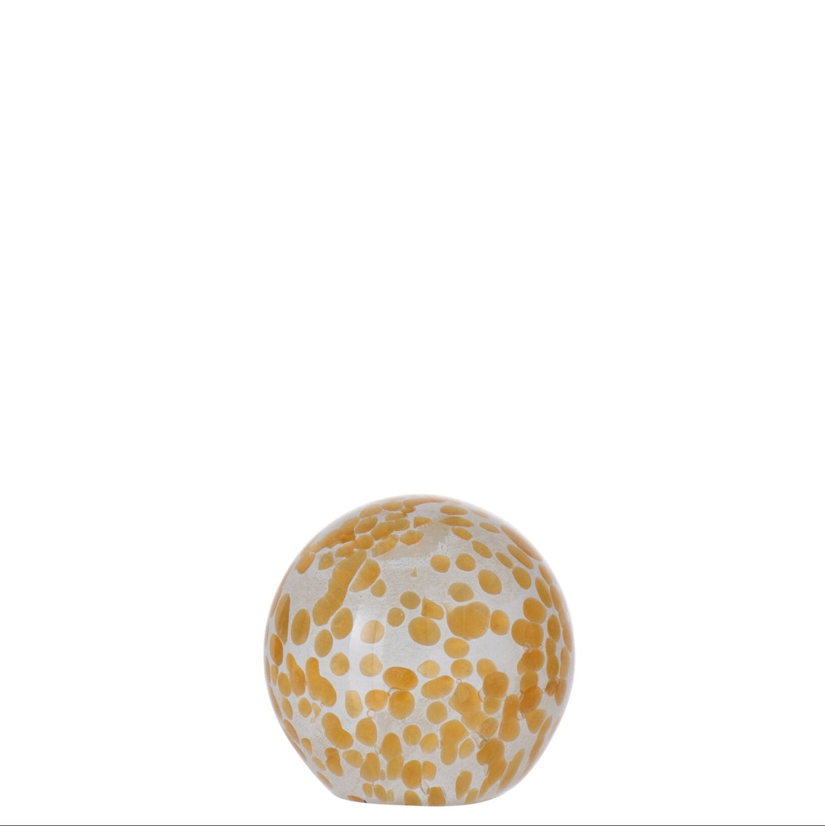 Papirvægt - Glas - Gule Prikker - 8 x 8 x 8 cm