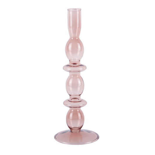 Present Time - Glass Art Bubbles - lysestage - pink
