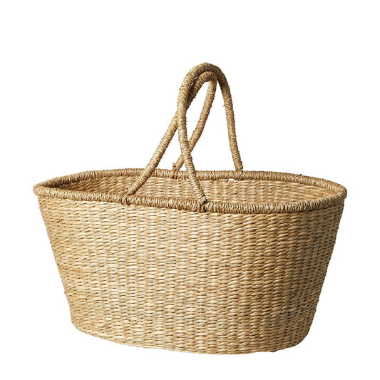 Indkøbskurv m. Hank - Søgræs - 43 x 27 x 22 cm