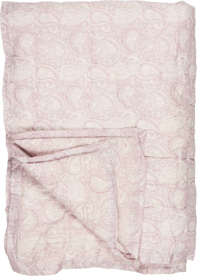 Ib Laursen - "Aya" quilt/vattæppe - rosa malva m/hvidt paisleymønster