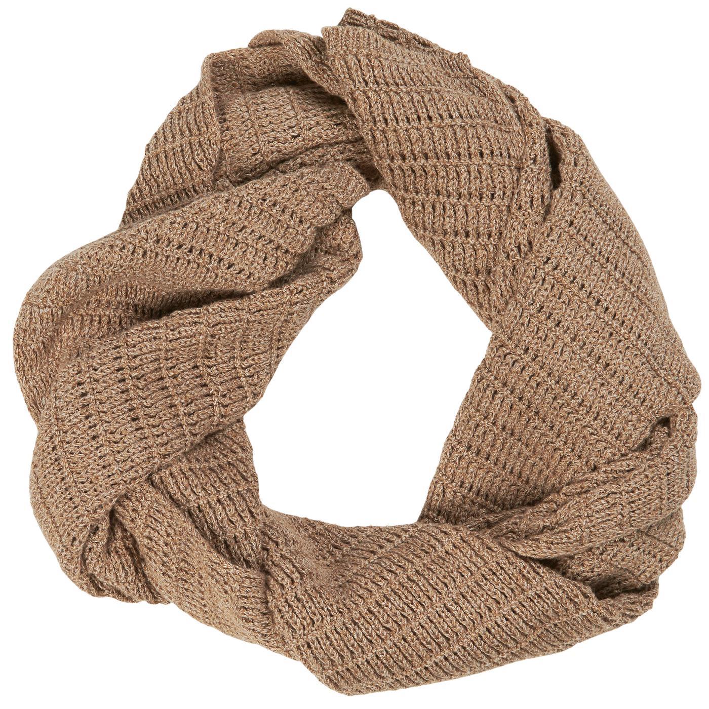 Ib Laursen -strikket tørklæde - milky brown - 100 % bomuld