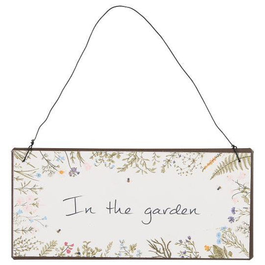 Ib Laursen - metalskilt - "In the Garden" - H: 7 L: 15 cm