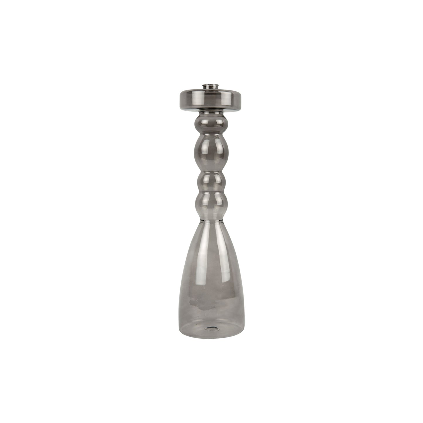Lysestage - sort glas -  H: 39 cm D: 11 cm