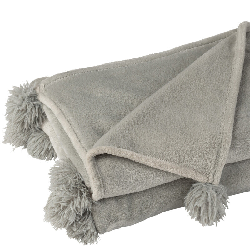 J-Line - Plaid - Polyester - Grå - 170 x 130 cm