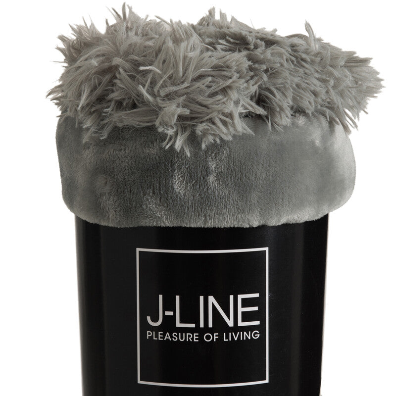 J-Line - Plaid - Polyester - Grå - 170 x 130 cm