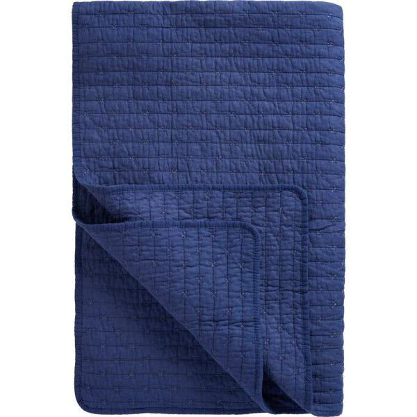 Ib Laursen - Quilt/Vattæppe - Mørkeblå/Indigo m/Korssting