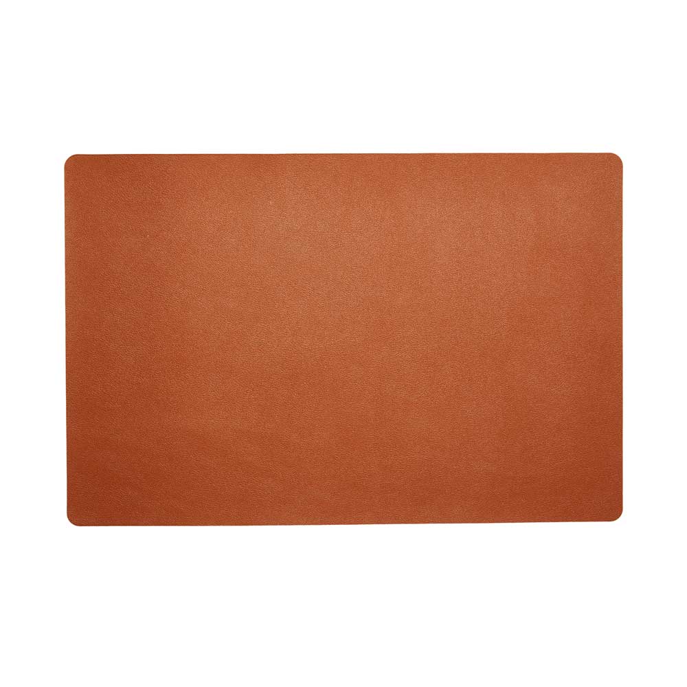Dækkeserviet - Kunstlæder - Cognac/Sort - 45 x 30 cm