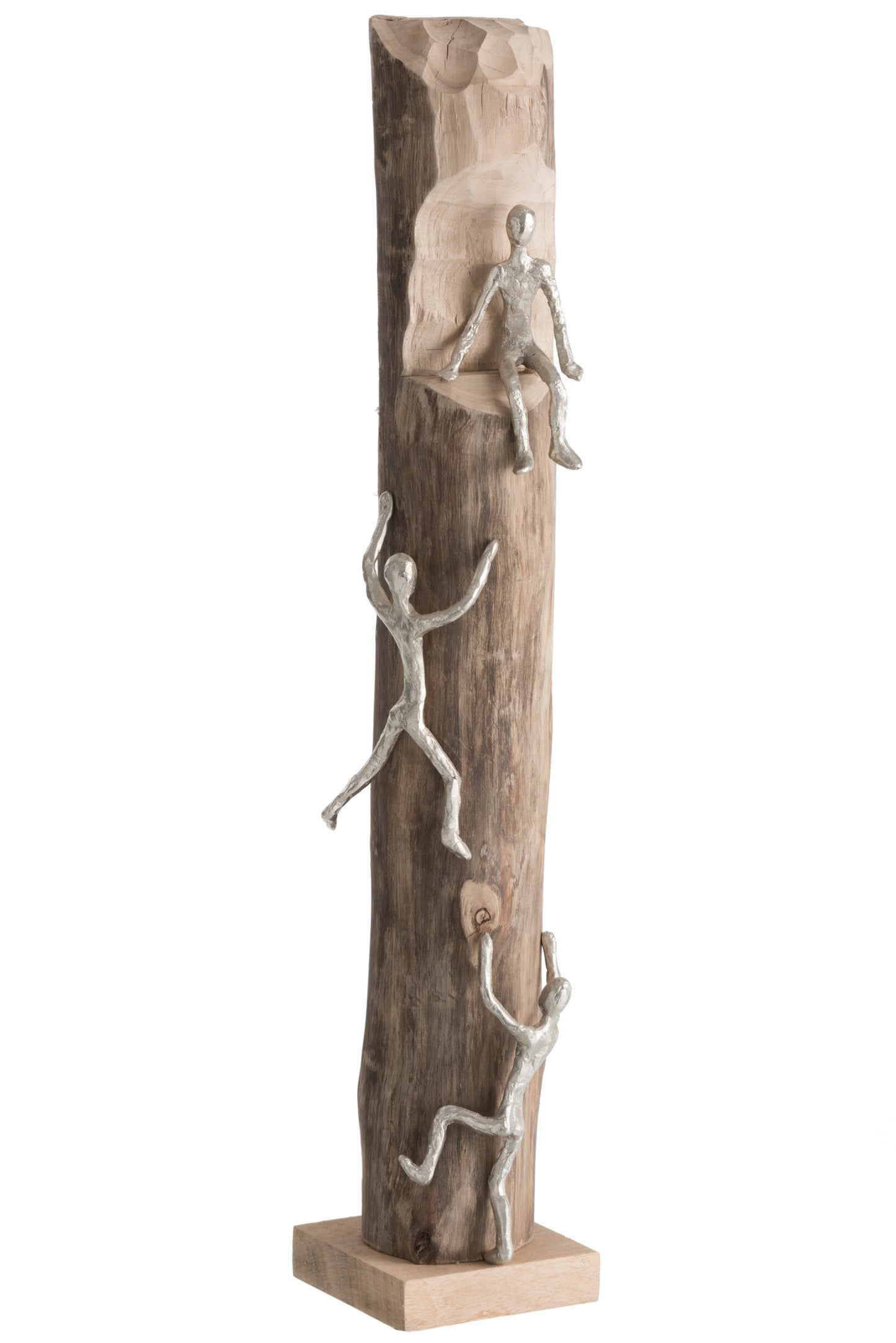 Skulptur - Klatrere - Træ/Stål - 75 x 15 x 15 cm