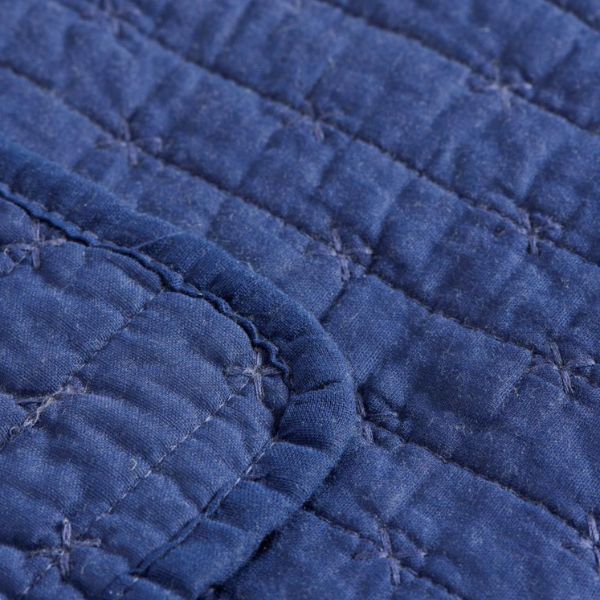 Ib Laursen - Quilt/Vattæppe - Mørkeblå/Indigo m/Korssting