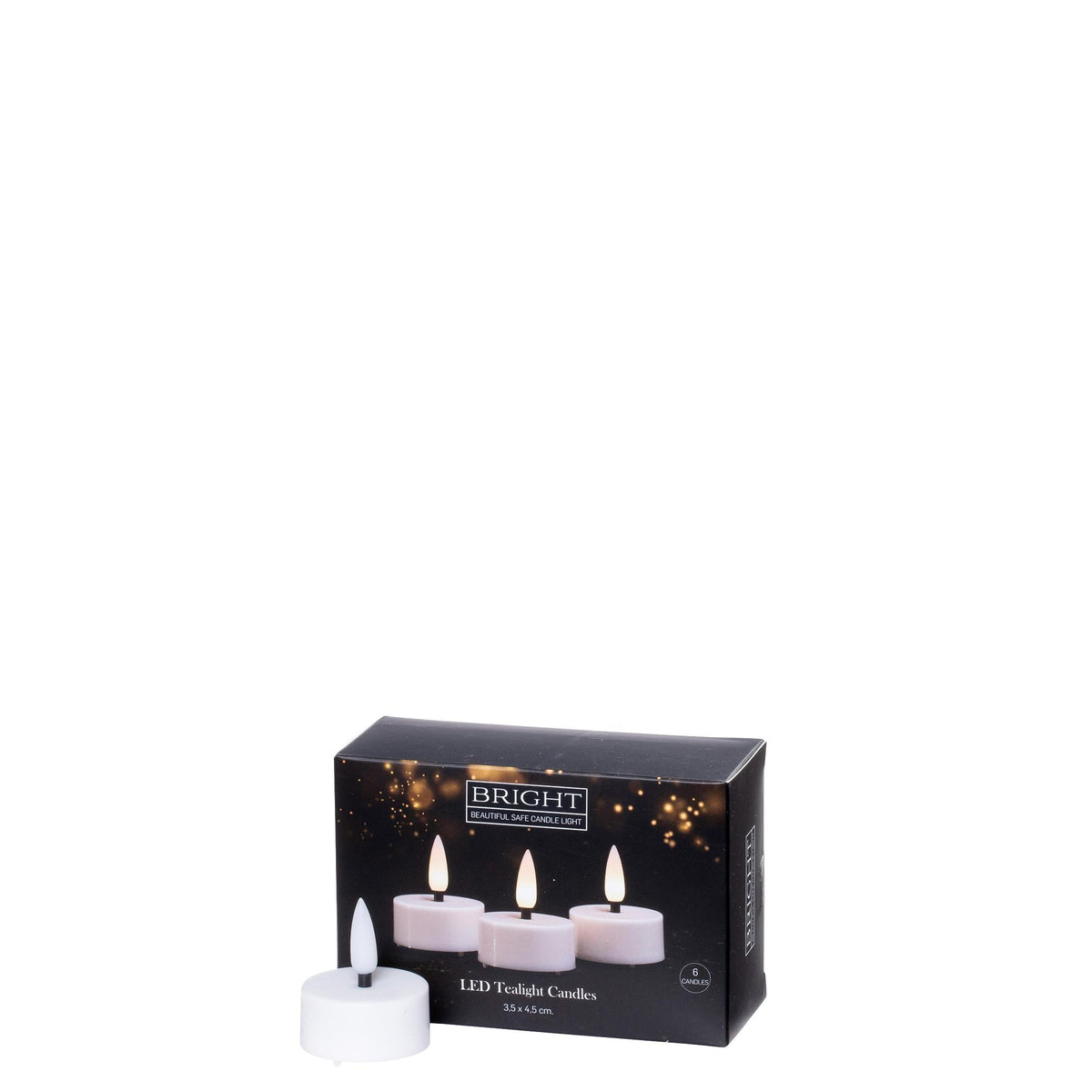 LED fyrfadslys - 6 stk - Hvid - 4, 5 x 3,5 cm