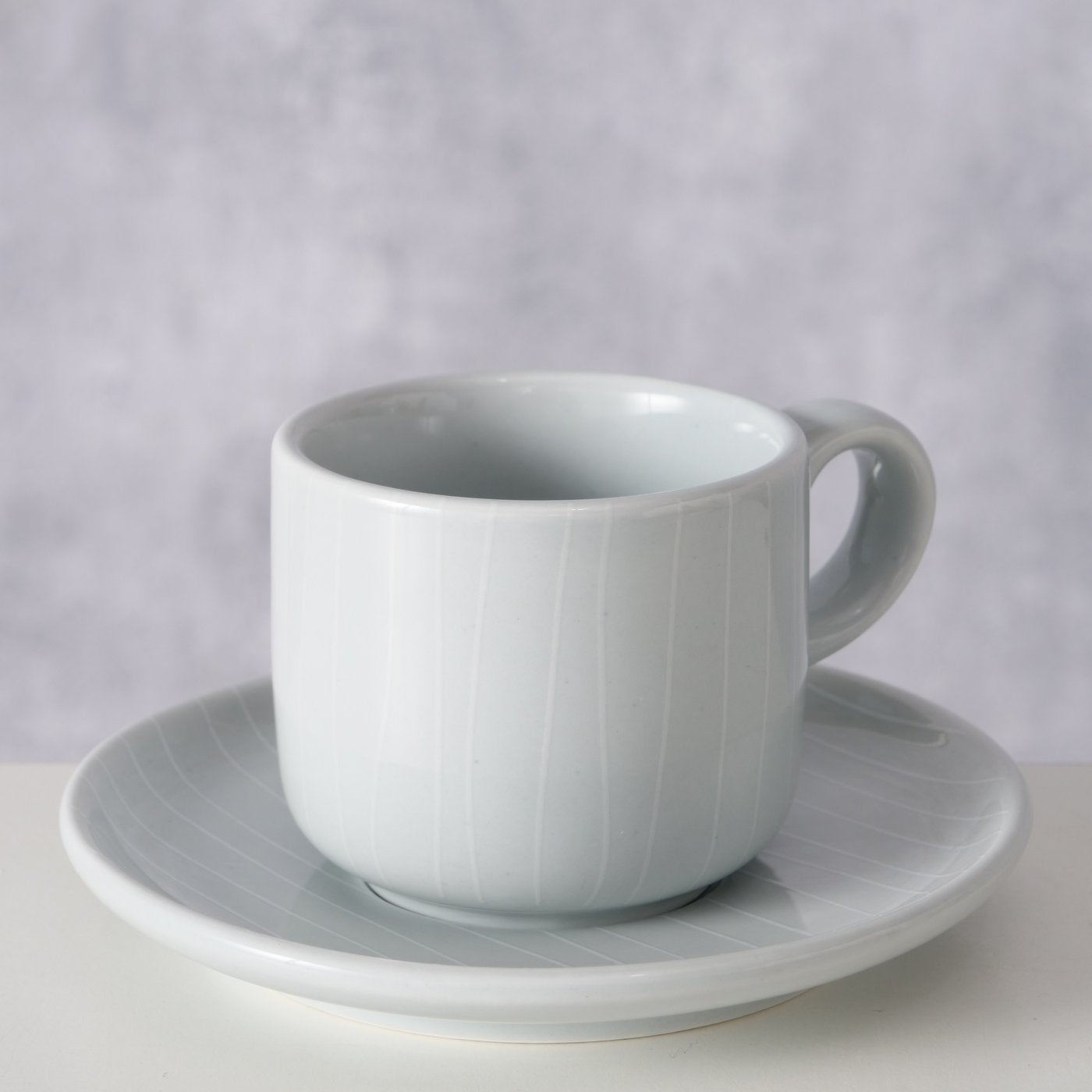 Boltze - espressokop m.underkop - grå porcelæn