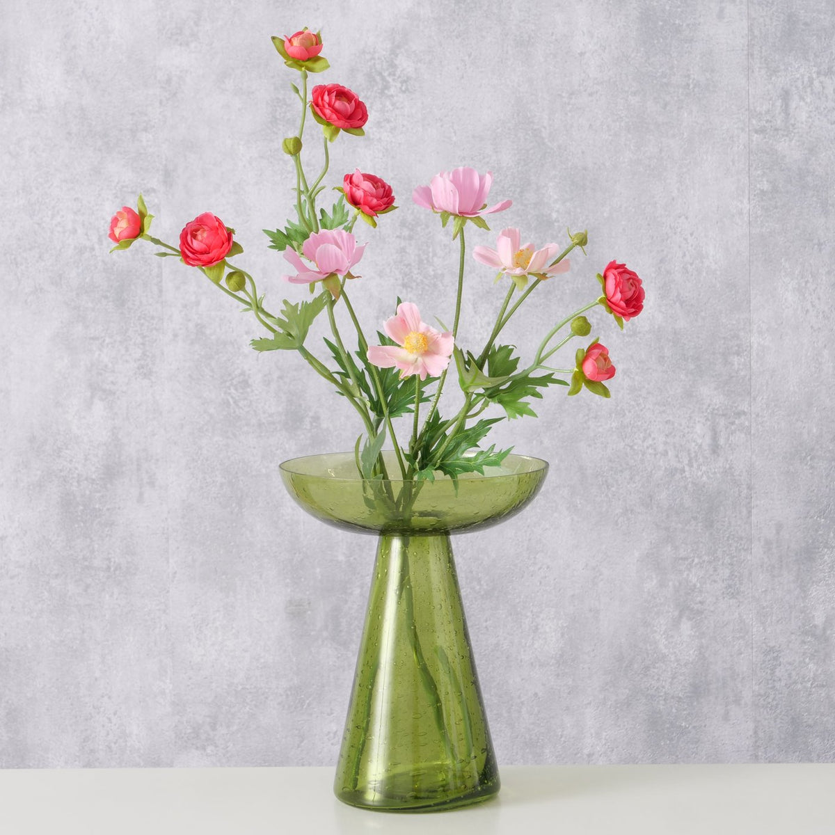 Grøn Vase - Glas - H 20 cm Ø 16 cm