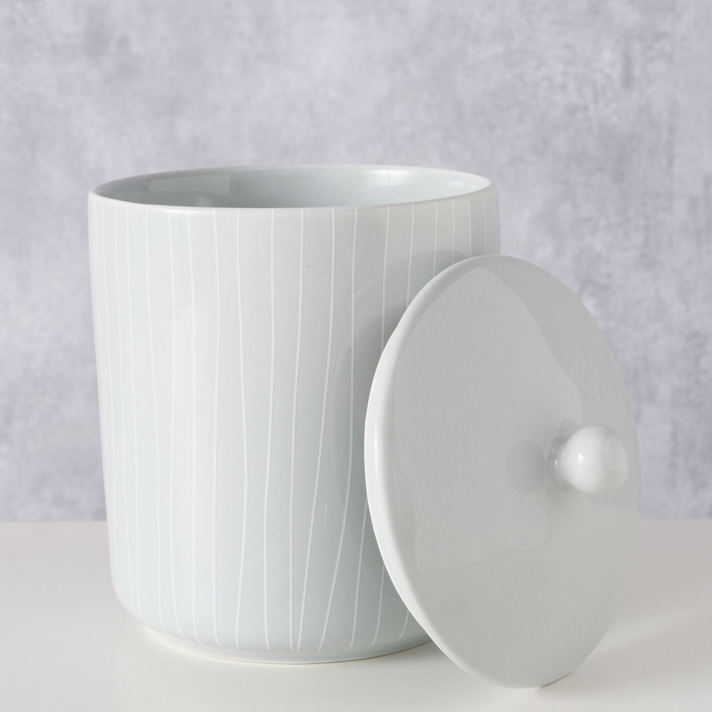 Boltze - opbevaringskrukke - grå - porcelæn