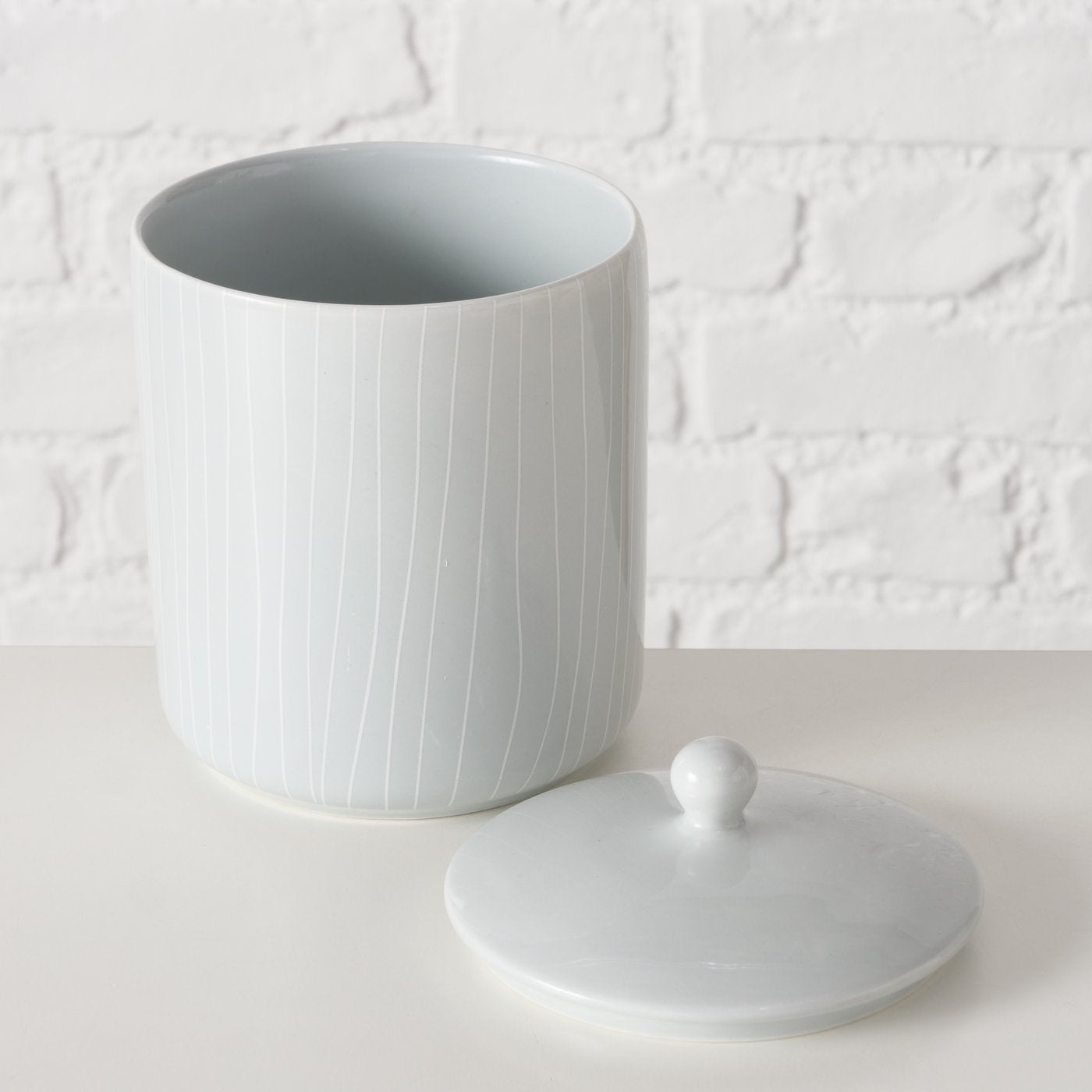 Boltze - opbevaringskrukke - grå - porcelæn_2