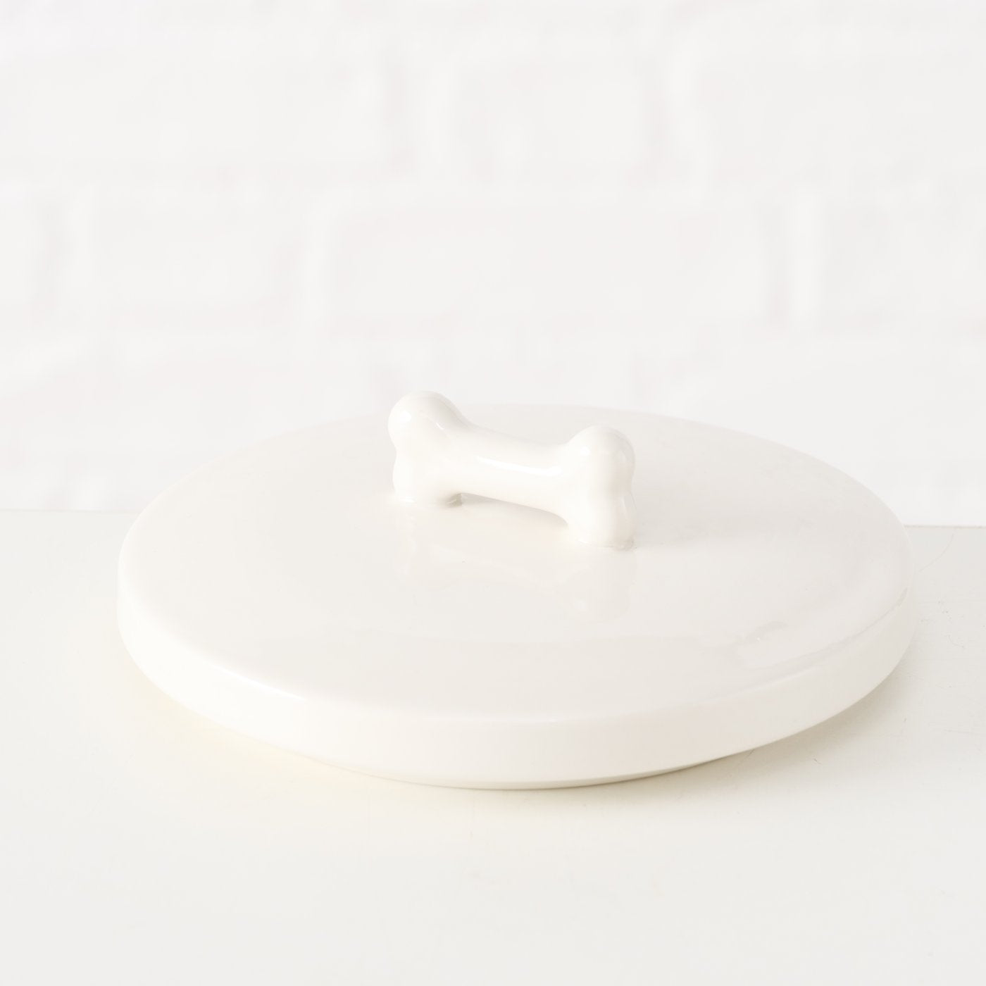 Krukke med låg - porcelæn - "Hundegodbid"