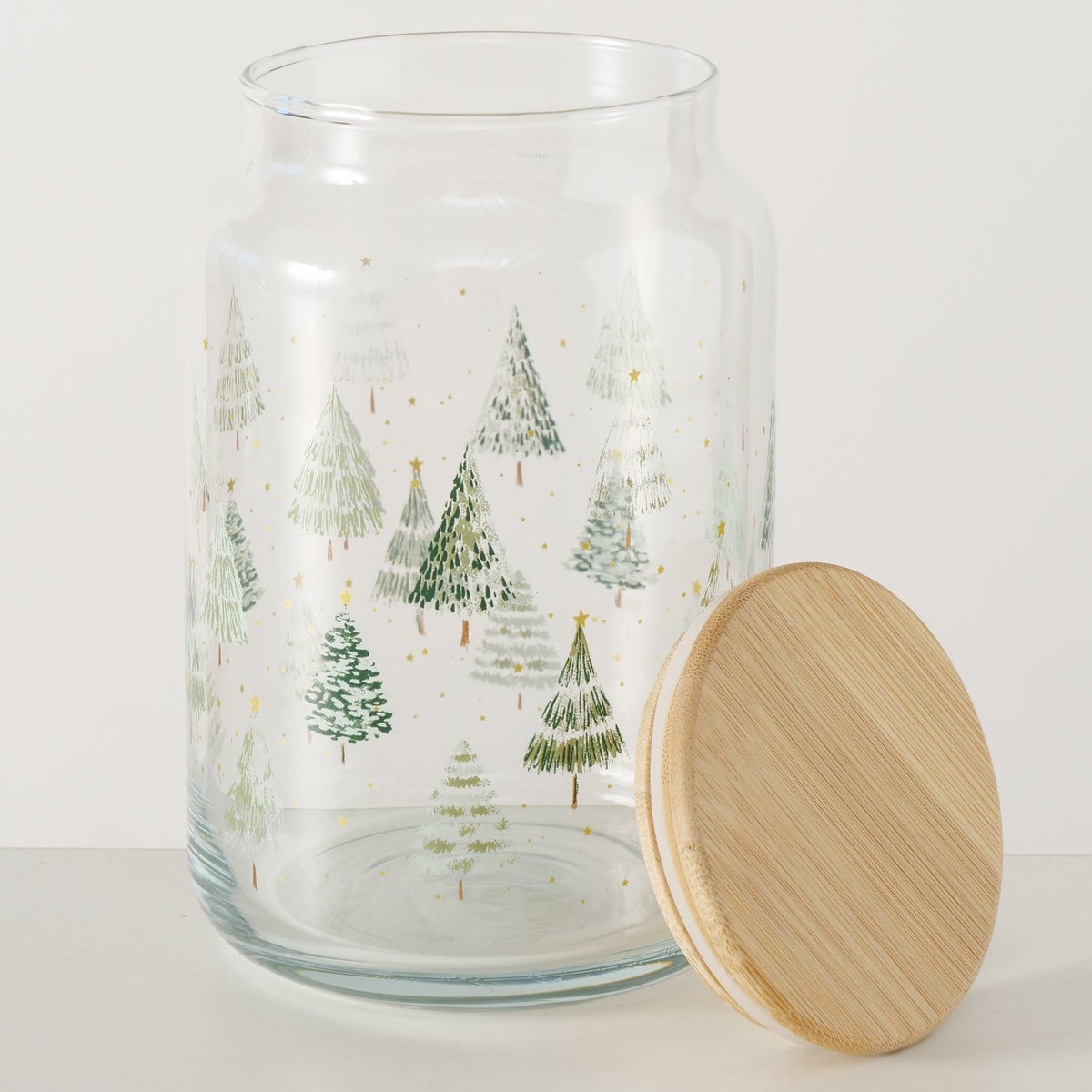 Krukke til opbevaring m. julemotiv - 15,5 x 10 cm