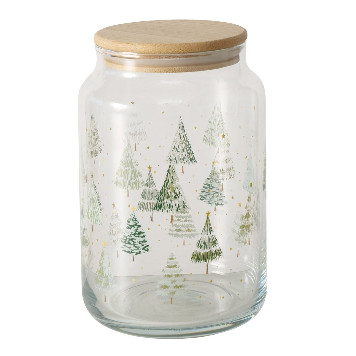 Krukke til opbevaring m. julemotiv - 15,5 x 10 cm