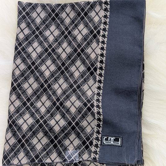 Gade & Juul - tørklæde - blå med tern