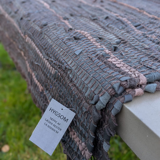 Gulvtæppe - læder - 60 x 90 cm