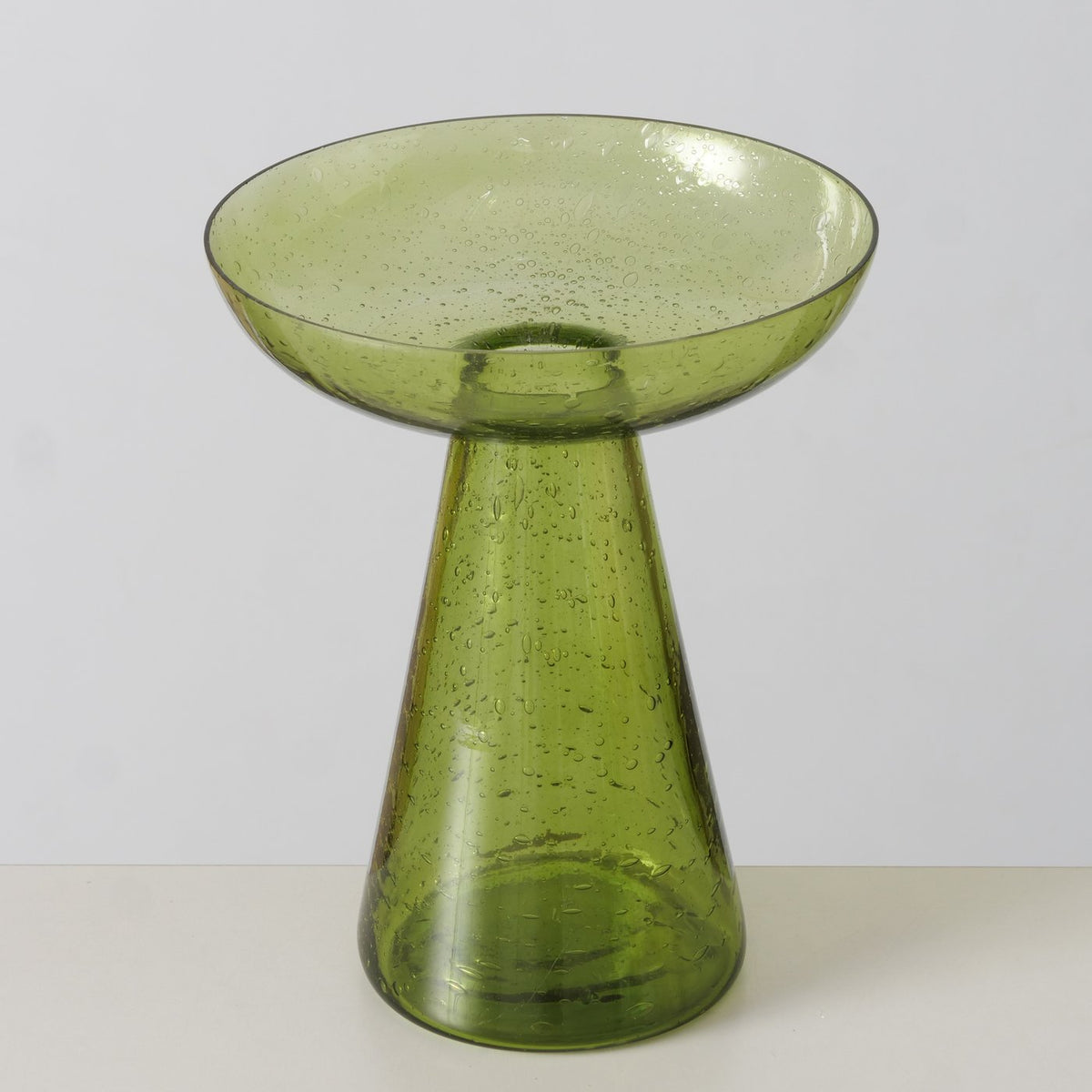 Grøn Vase - Glas - H 20 cm Ø 16 cm