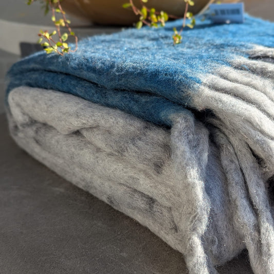 Hygsom - Plaid - blå/hvid