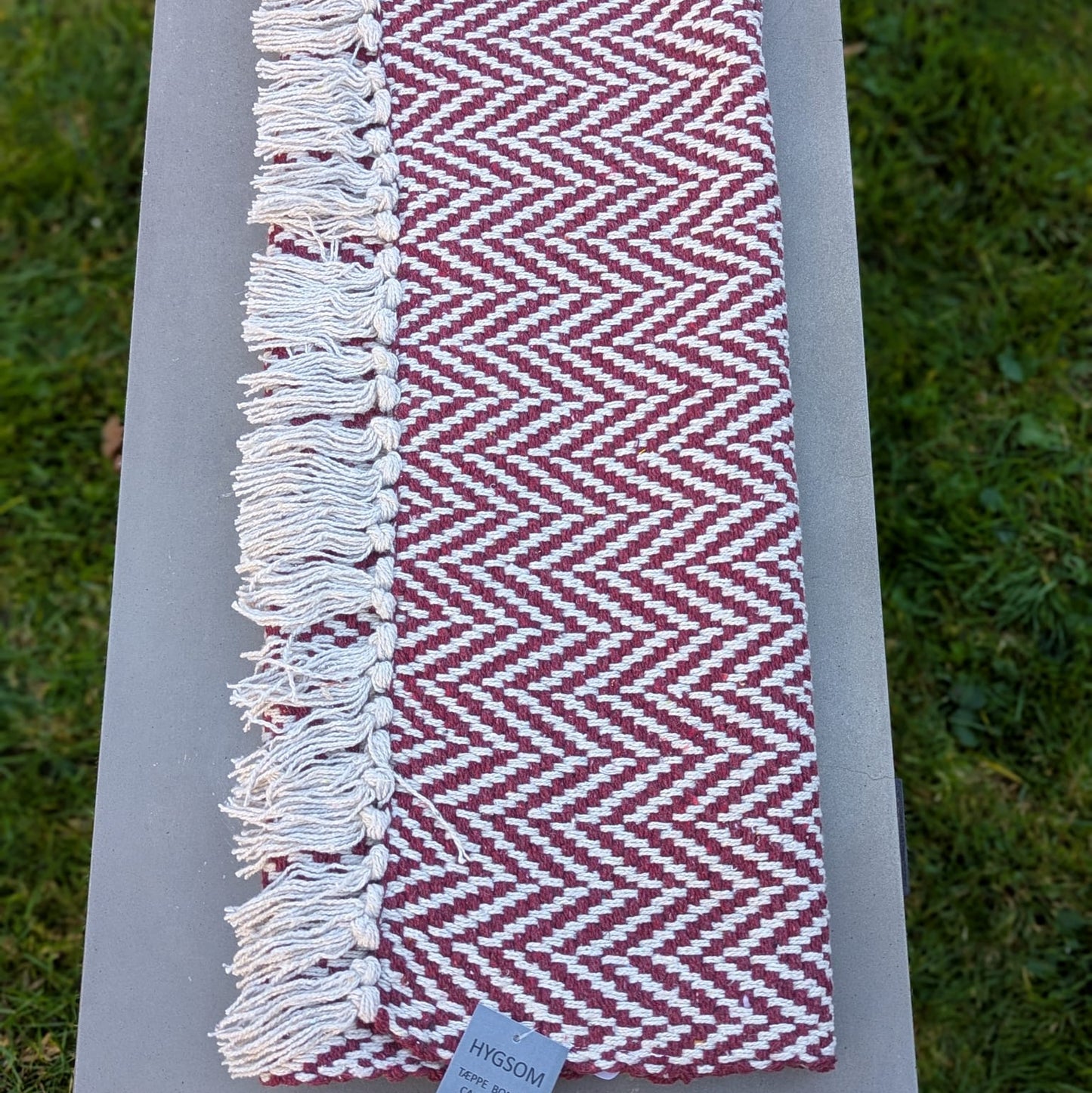 Hygsom - gulvtæppe- bomuld - rød/hvid_2