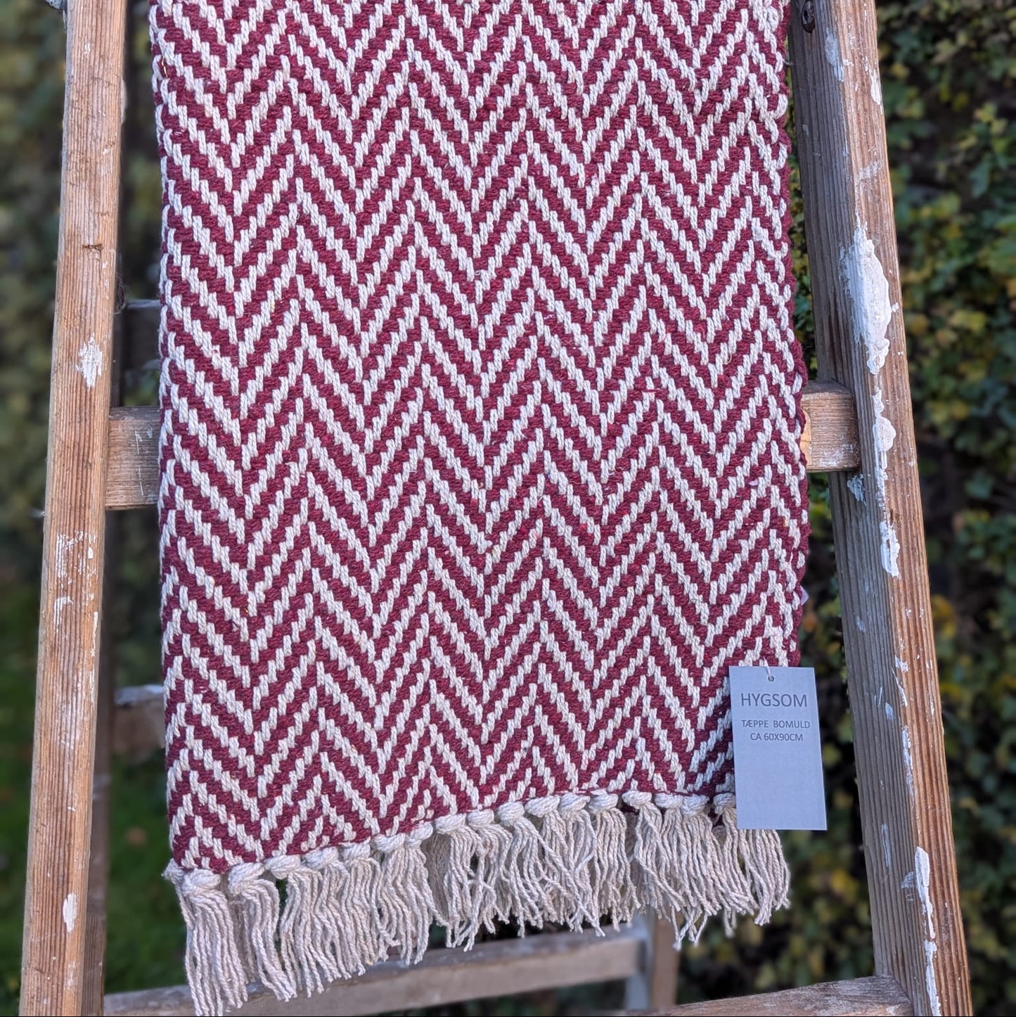 Hygsom - gulvtæppe- bomuld - rød/hvid_4