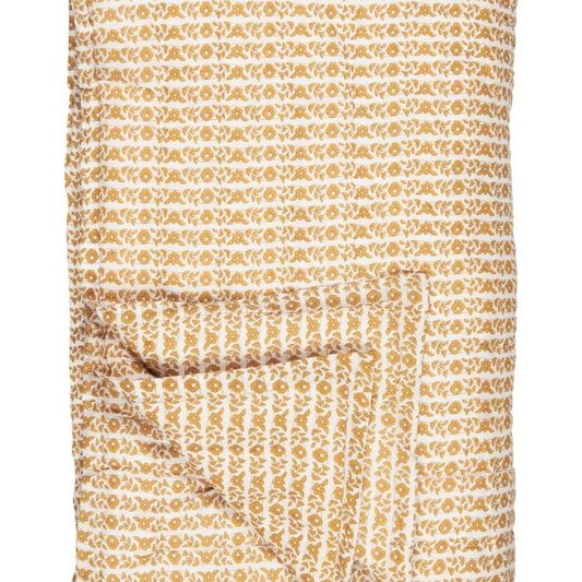 Ib Laursen - quilt/vattæppe - mustard blomster
