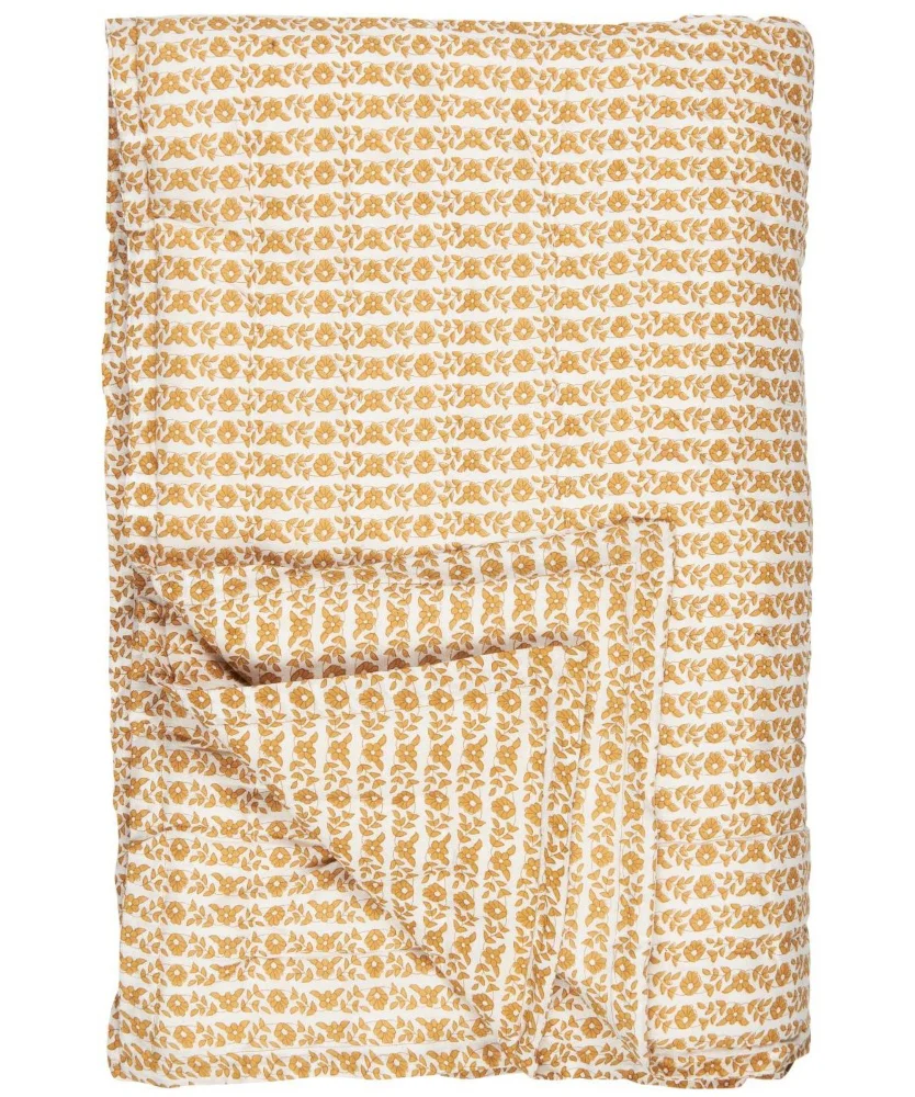 Ib Laursen - quilt/vattæppe - mustard blomster_2