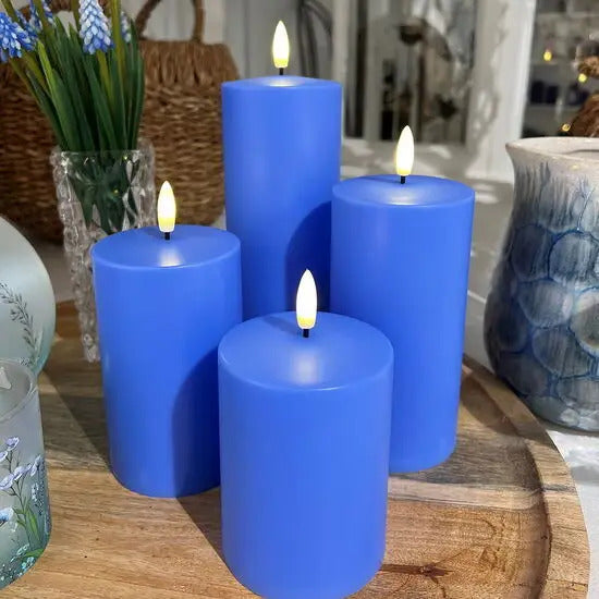 La Vida - LED-lys - blå - H 15 x Ø 7,5 cm