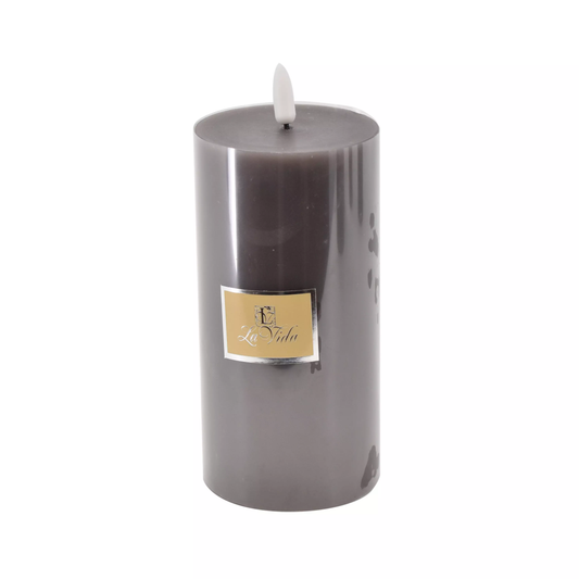  Led lys - Taupe - H 15 cm D 7 cm