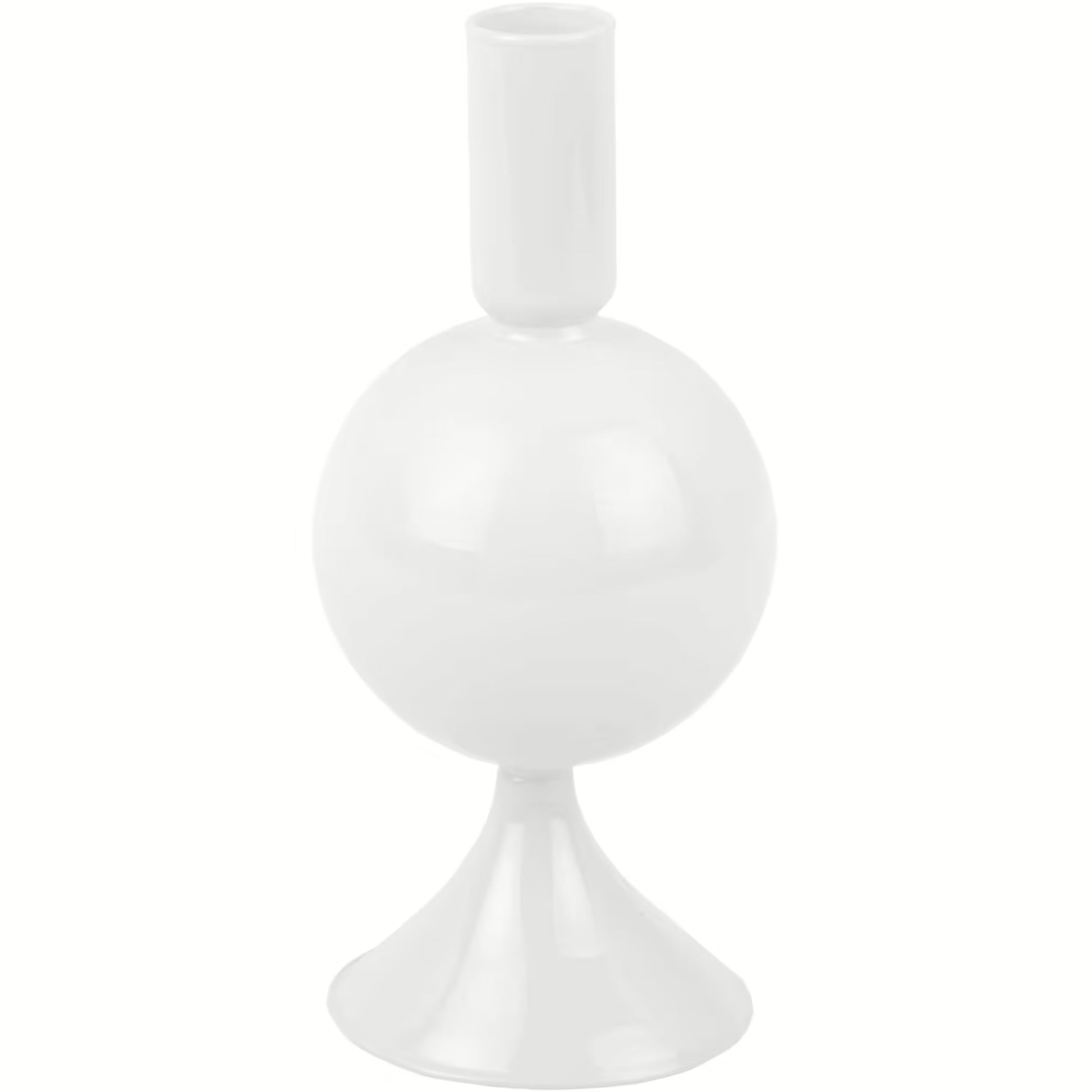 Lysestage - Hvid - Glas