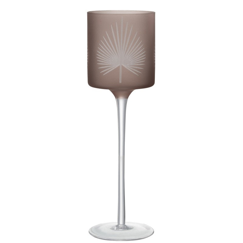 J-line - lysestage - glas - brun -30 x 9 x 9 cm