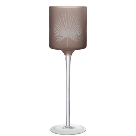 J-line - lysestage - glas - brun -30 x 9 x 9 cm