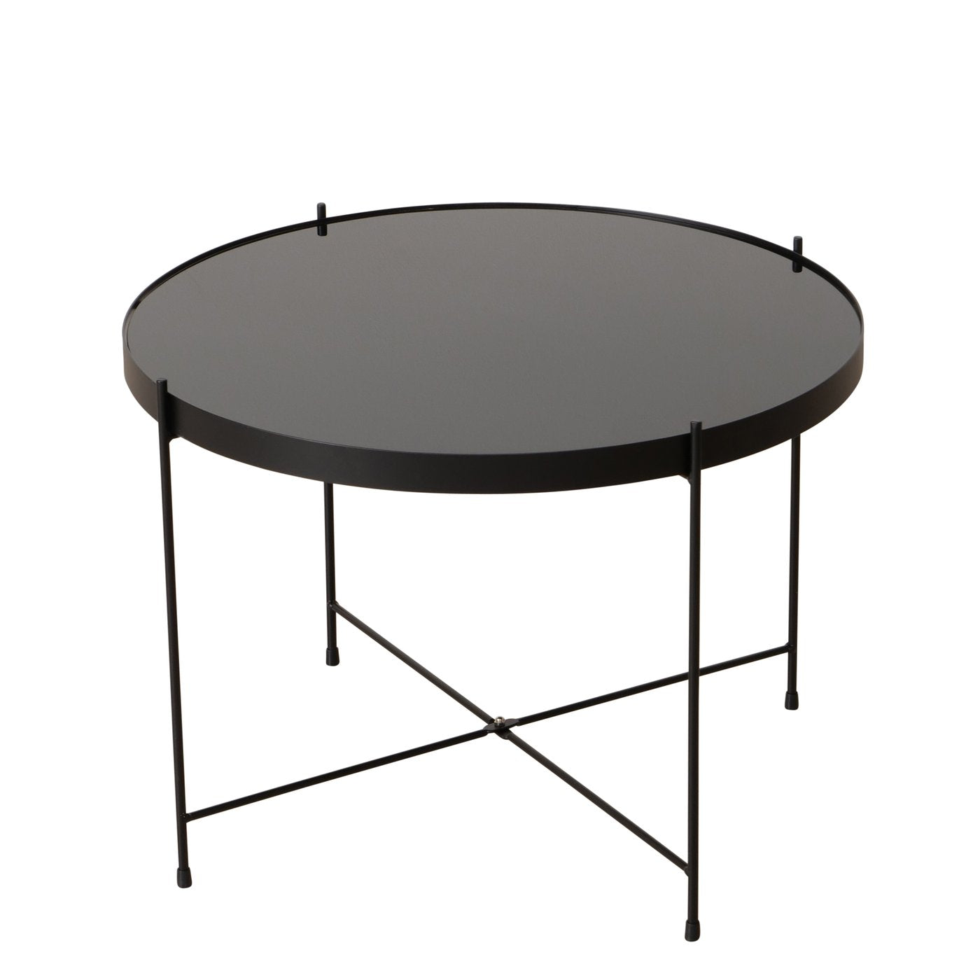 Sort bord med metalben 