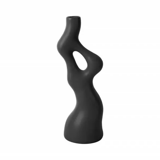 Sort vase -  H: 33 cm B: 12,5 cm Ø 3 cm