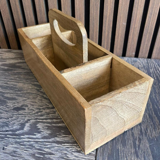 Træbakke med håndtag